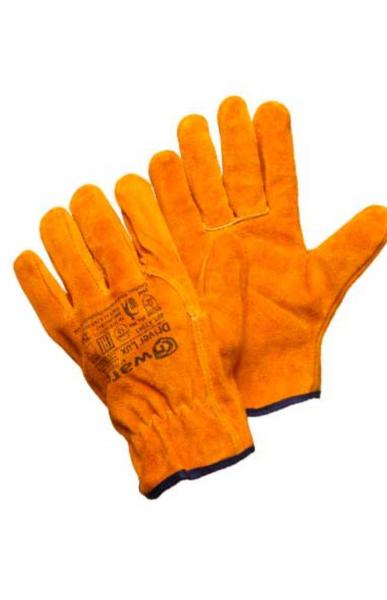 Перчатки спилковые с огнеупорной нитью, оранжевые, GWARD