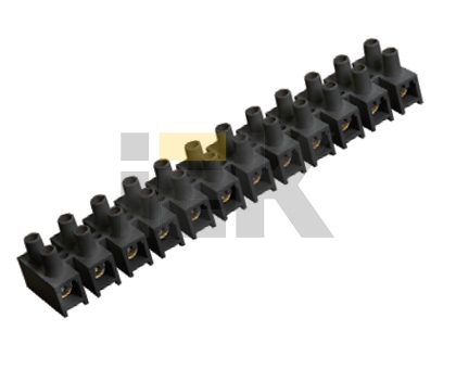 Колодка клеммная 4-10 мм.кв. 12 полос ЗВИ-20 полистирол черный ИЭК (524321)