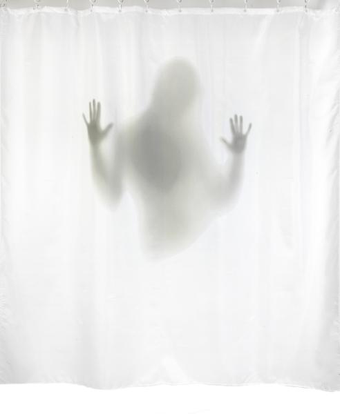 Штора для ванной комнаты Zalel YQL DX-076 180x200 см фотопринт, белая, следы