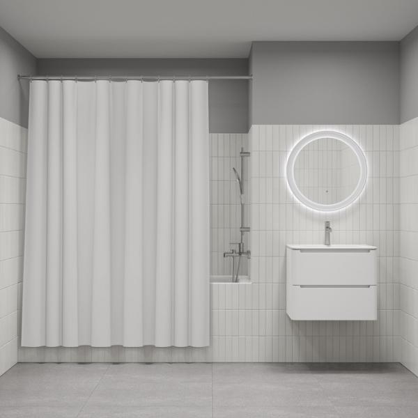 Штора для ванной комнаты Iddis P02PE18i11 180x200 см Pe, белая