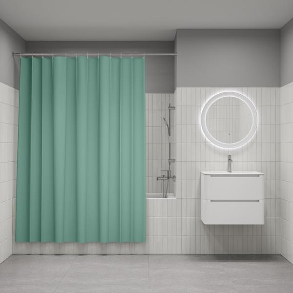 Штора для ванной комнаты Iddis BS05P18i11 180x200 см полиэстер, зеленая