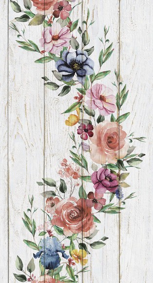 Панель стеновая 2,7х0,25м "Кантри (декор Шиповник )" 8мм( 8/647 )