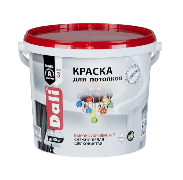 Краска акриловая для потолков белая, 5 л, Dali