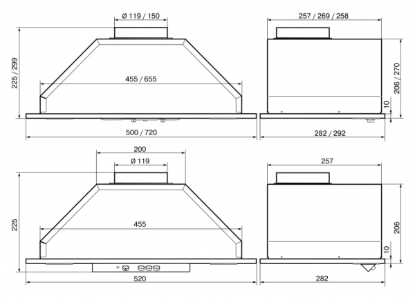 Кухонная вытяжка ELIKOR Врезной блок 52H-400-КЗД, нерж