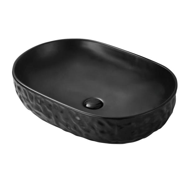 Раковина накладная EvaGold A257TCBKM 60x40 см, чёрная EG090030