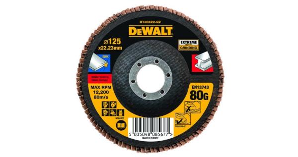 Круг лепестковый 125x22,23 мм, 80G, Тип 27, DeWalt