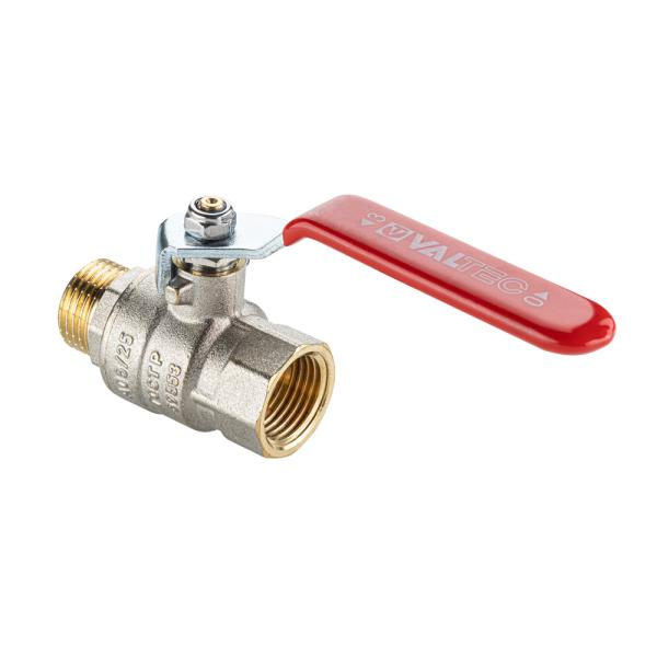 Кран шаровой для воды 1" вн.-нар. ручка-рычаг Valtec латунь никелированная