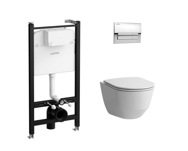 Комплект инсталляции Laufen Pro Z.RU93.0.761.5 с унитазом, кнопкой и сиденьем с микролифтом