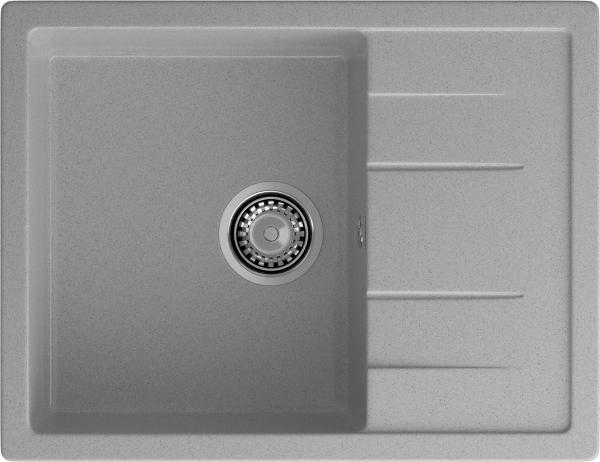 Мойка кухонная GranFest Quadro 650L прямоугольная 65x50 см, искусст. камень, серый, Q-650L