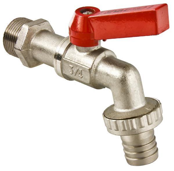 Кран шаровой для воды со штуцером 3/4" Ш-Ш-Р Valtec латунь никелированная (7)