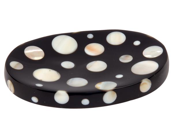 Мыльница Krugla black (черно-белый) G88-46