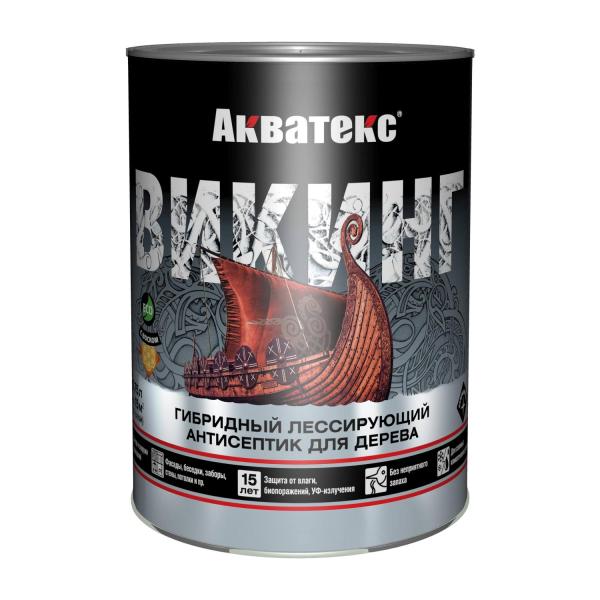 Антисептик д/дерева Акватекс Викинг, лессирующий, полуматовый, бесцветный, 0,75 л, Рогнеда