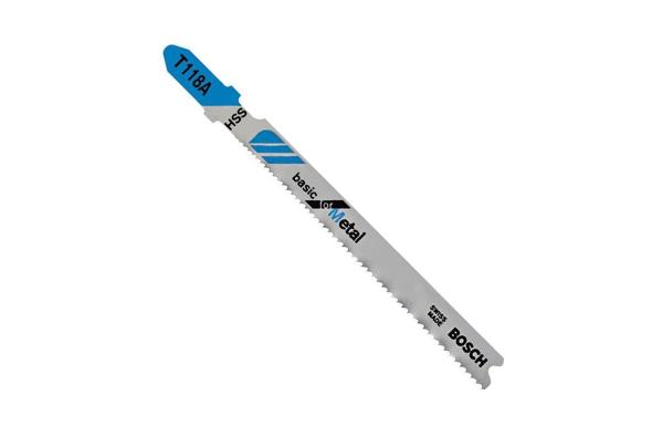 Пилки для лобзика Т118А по металлу, универсальный рез, набор 2 шт, Bosch
