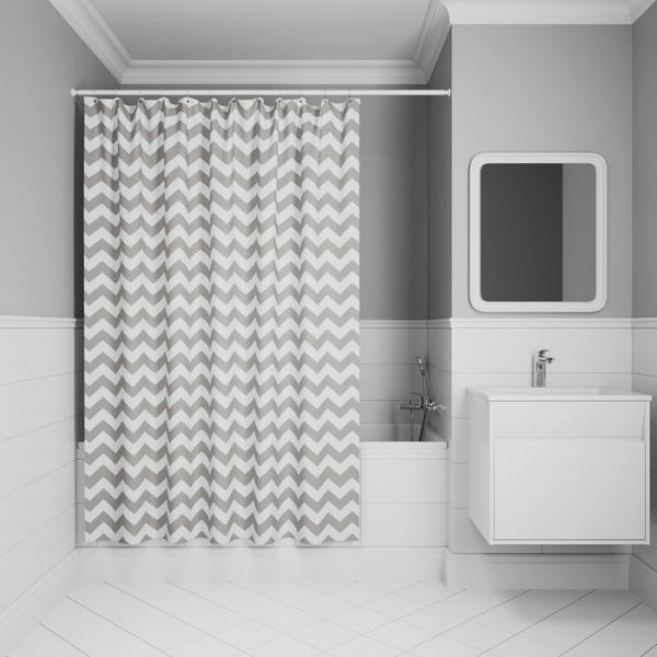 Штора для ванной комнаты Iddis BR02P18i11 180x200 см полиэстер, белая