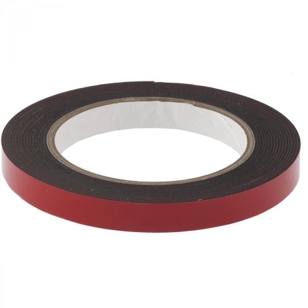 Лента клейкая 12ммх5м на вспененной основе усилен, двусторон,черная(89083) (Matrix)