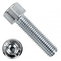 Винт с цилиндрической головкой М  6 х  25, DIN 912, с внутренним шестигранником, оцинкованный