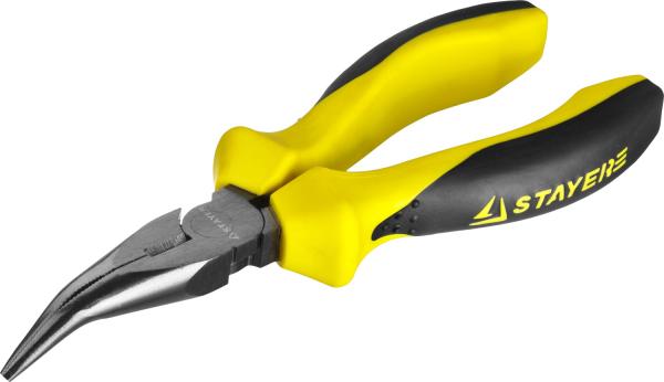 Тонкогубцы изогнутые STAYER "PROTech", 160мм, эксцентриковое расположение шарнира. Professional (22027-4-16_z02)