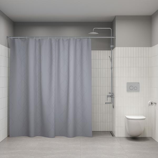Штора для ванной комнаты Iddis BD03P24i11 240x200 см полиэстер, серая