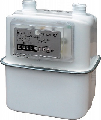 Счетчик газа Сигнал СГК G-4 1" левый (без адаптеров)