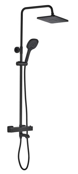 Душевая система EvaGold FS03B с термостатом, чёрный матовый