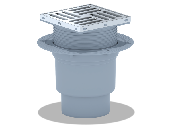 Трап верт.,выпуск 110, рег., реш.15x15 нерж., сух. гидрозатвор АНИ пласт TQ1712