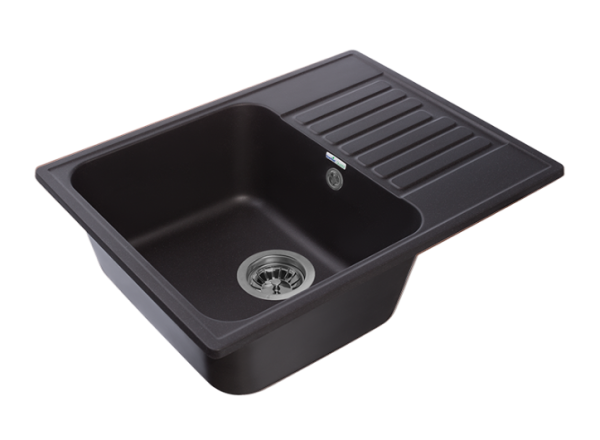 Мойка кухонная GranFest Quarz 13 прямоугольная 61,8x47,7 см, искусст. камень, черный, 13