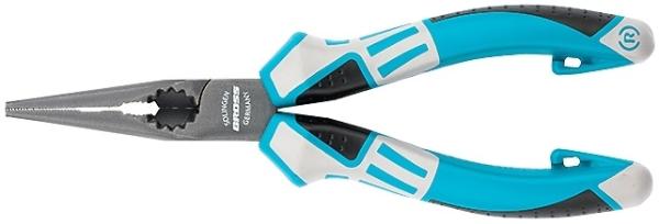 Длинногубцы прямые 170мм,трехкомпонентная рукоятка (17170) (GROSS)