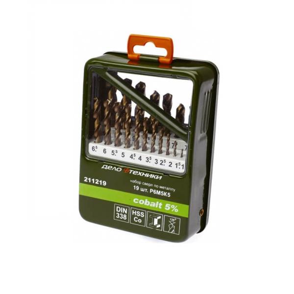 Набор сверл по металлу 1-10 мм Р6М5К5, цилиндрический хвостовик, Дело Техники