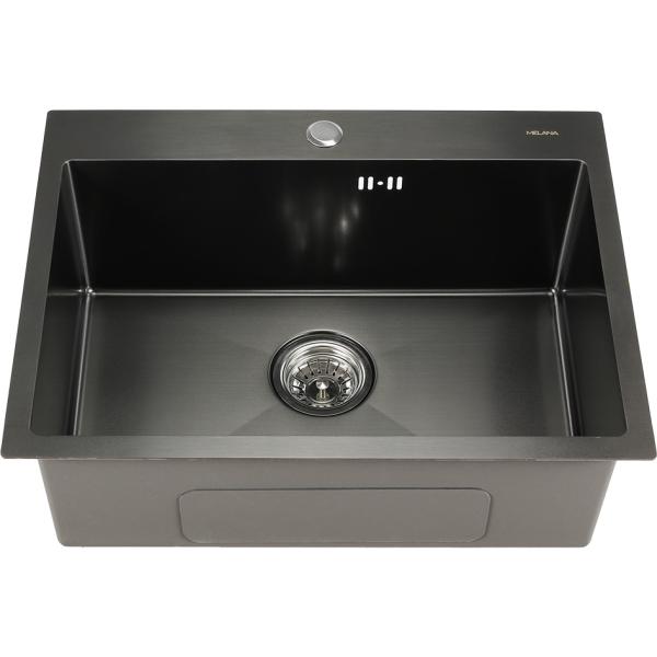 Мойка кухонная Melana ProfLine прямоугольная 60x45 см, нерж. сталь, сатин, графит D6045HB