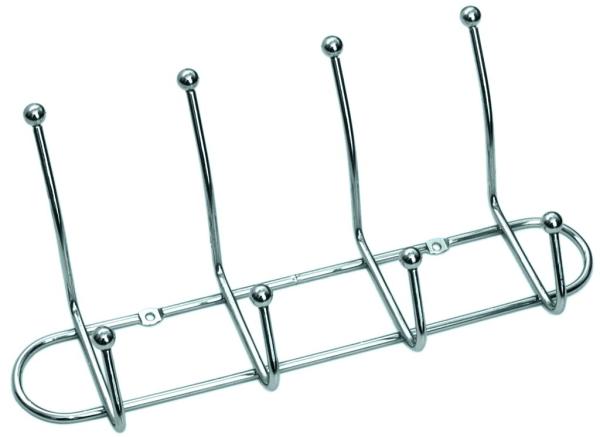 Планка с 4 двойными крючками АкваЛиния хром С204