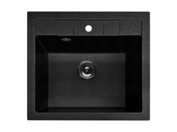 Мойка кухонная GranFest Quadro 561 прямоугольная 56x50 см, искусст. камень, черный, Q-561