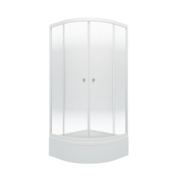 Душ. ограждение Лайт 100х100 В, ГРАДИЕНТ перед. стекла, средний поддон, 1/4 круга (поддон+стекла+дуги+сифон D50мм)