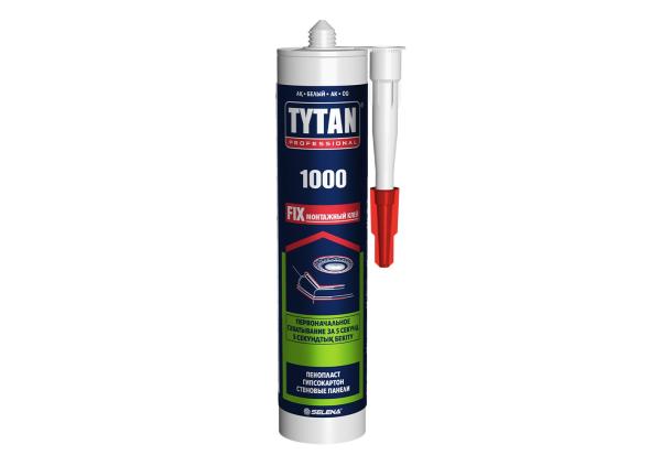 Клей монтажный акриловый Tytan Professional FIX 1000, белый, 310мл, Tytan Professional