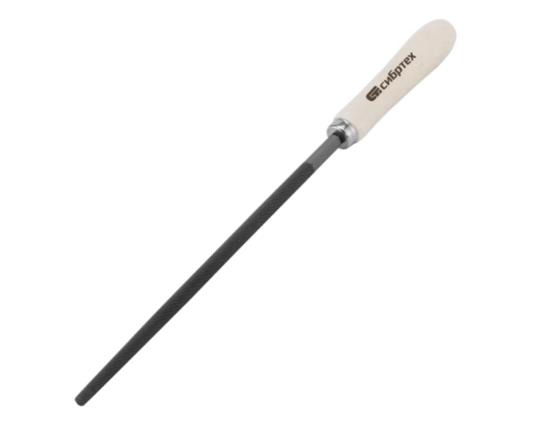 Напильник круглый 250 мм, №2, деревянная рукоятка,Сибртех