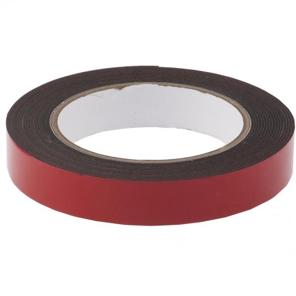 Лента клейкая 19ммх5м на вспененной основе усилен, двусторон,черная(89084) (Matrix)