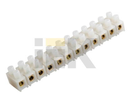 Колодка клеммная 2,5-6 мм.кв. 12 полос ЗВИ-10 полиэтилен белый ИЭК (351488)