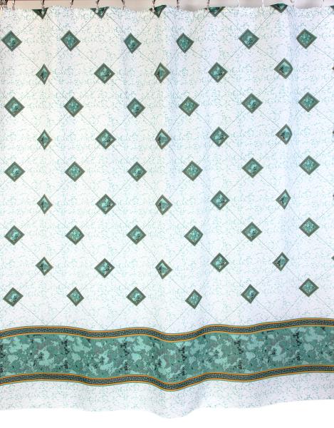 Штора для ванной комнаты Zalel YQL 1185 180x200 см полиэстер, зеленая, мозайка