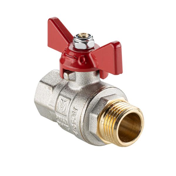 Кран шаровой для воды 3/4" вн.-нар. ручка-бабочка Valtec латунь никелированная