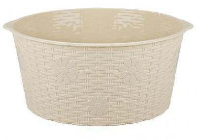 Таз пластиковый "Плетёнка" 20л (слон.кость) "Альтернатива" М2031