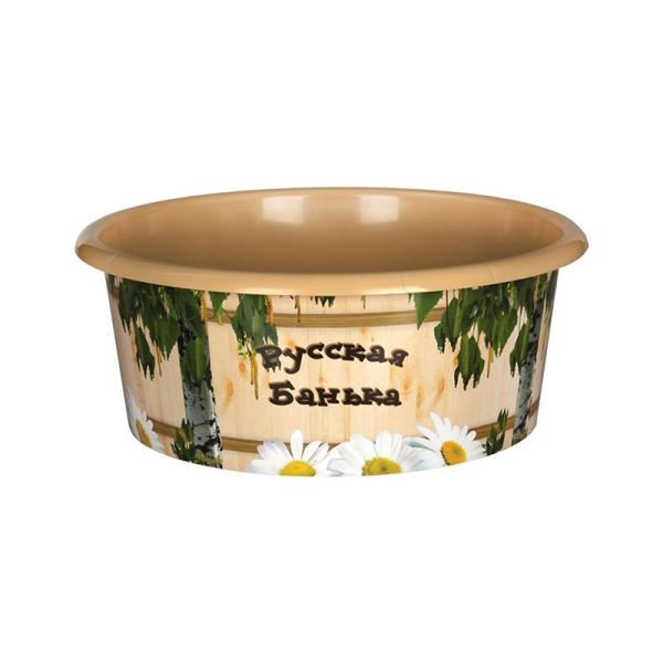 Таз пластиковый "Русская банька" 15л "Альтернатива" М2557