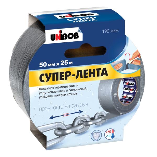 Армированная клейкая СУПЕР-Лента Unibob, 50 мм x 25 м