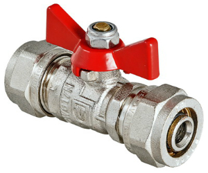 Кран шаровый обжимной 16 бабочка для мп Valtec Vt 343