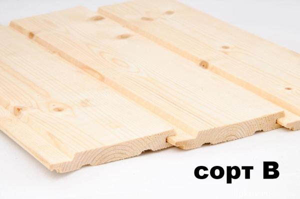 Вагонка сорт В 12,5х96мм 3,0м сосна