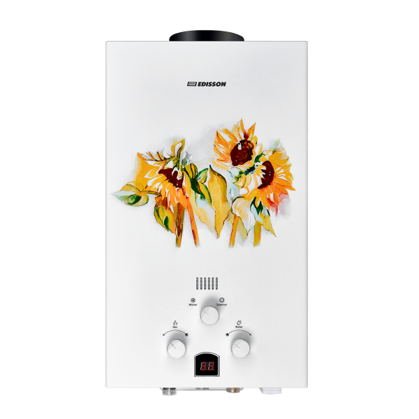 Водонагреватель проточный газовый EDISSON E 20 GD (Подсолнухи)