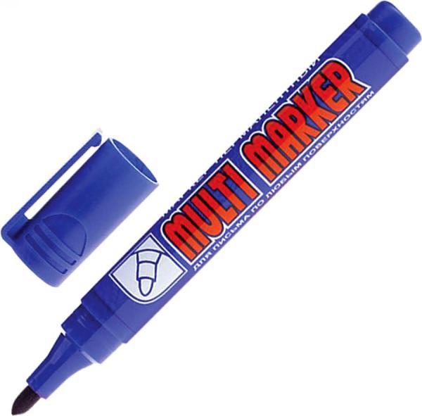 Маркер перманентный 3 мм синий Crown "Multi Marrker", пулевидный