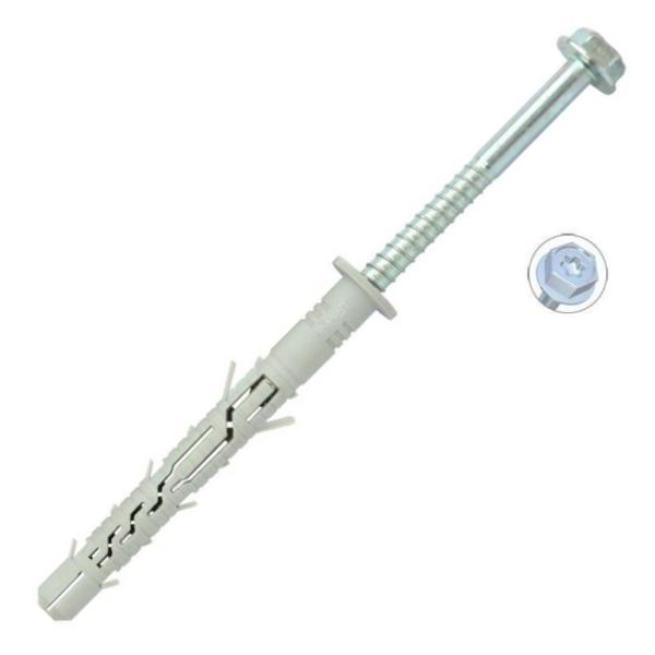 Дюбель c шурупом  8х 100 K, KPS-FAST, шестигранная голова, TORX, Wkret-met