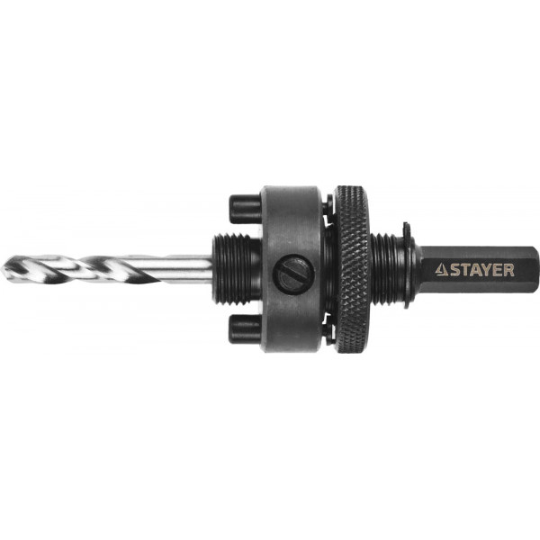 Державка для коронок d32-152мм, с жесткими штифтами и прижимной муфтой,резьба 5/8 (29548), (STAYER)