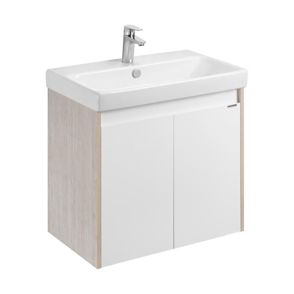 Тумба Aquaton Сканди Doors 70 белый глянец, дуб верона под раковину Адриана 70 Santek