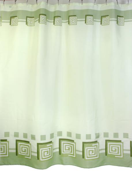 Штора для ванной комнаты Zalel YQL 01336 180x200 см полиэстер, зеленая, квадраты