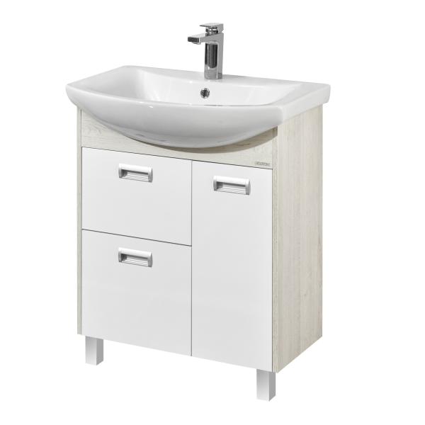 Тумба Aquaton Бекка-70 PRO (Белый/Дуб Сомерсет) под умывальник Балтика-70 1A208701BAC20